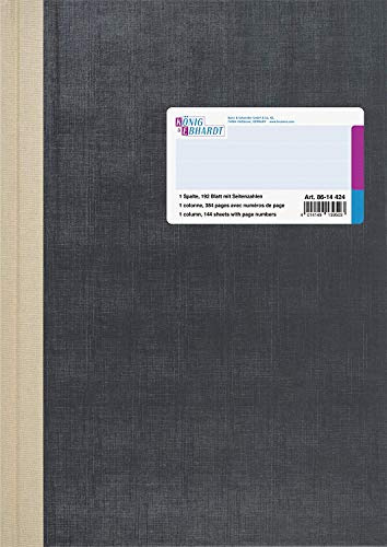König & Ebhardt König und Ebhardt König & Ebhardt 8614424 Geschäftsbuch / Spaltenbuch (A4, mit festem Kopf, 1 Spalte, 32 Zeilen, 80g/m², 192 Blatt Fadenheftung, mit Seitenzahl)