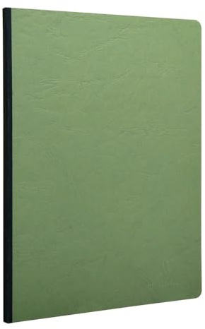 Clairefontaine 791423C Heft A4, Leinen, Age Bag, kariert, 96 Blatt, grün