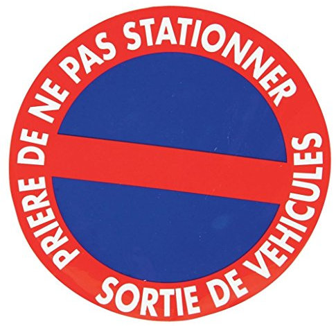 TURBOCAR - Disque de stationnement interdit voiture - Diamètre: 19.5 cm - Fixation autocollante - Possibilité de le visser (visserie non fournie) - Adhésif - Ø19.5 cm - Signalisation visible