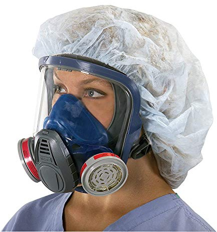 MSA 10028995 Advantage 3200 Series Full-Facepiece Respirator - Size: Medium, Harness Style: Rubber, Twin-Port, Reusable Gas Mask, MSA Advantage Cartridge Compatible