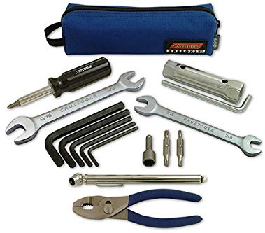 Custom Chrome Kit Attrezzi Chiavi Pollici Fisse Esagonali Soccorso Pronto Uso Borsa Speedkit HD CruzTOOLS Utensili da Lavoro Manutensione Auto e Moto Americane Compatibile con HARLEY Chiave Candela