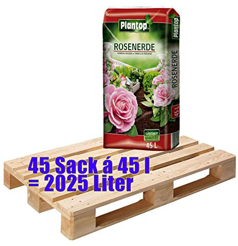 Rosenerde PLANTOP 45 Sack mit je 45 Liter = 2025 Liter Blumenerde für Rosen