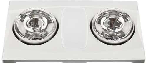Aero Pure A515A W Quiet Bathroom Fan with Heat and Light, White