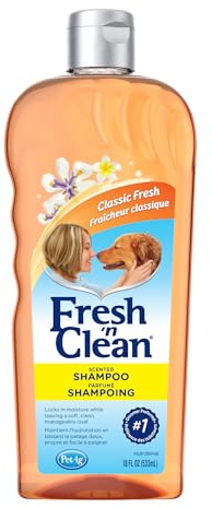 Pet-Ag Fresh ’n Clean Scented Shampoo, Classic Fresh Scent - 18 oz - Moisturizes with Vitamin E & Aloe Vera - Strengthens & Repairs Coats - Soap Free