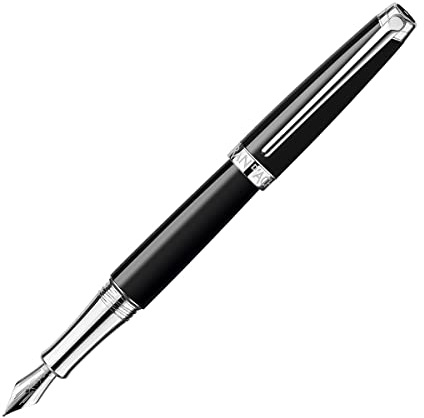 Caran d'Ache Füllhalter Léman Ebony Schwarz, silber, Feder:mittel (M), CD4799.782