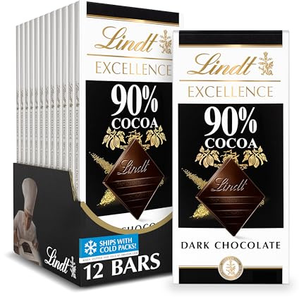 Lindt Excellence Supreme Dark Chocolate 90% Cocoa, 3.5-Ounce Packages (Pack of 12)