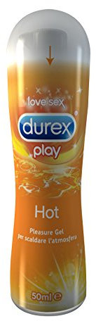 Durex Hot, Lubrificante Sessuale Intimo, Gel Lubrificante a Base d'Acqua Adatto per Massaggi e Preliminari, Effetto Caldo, 50 ml