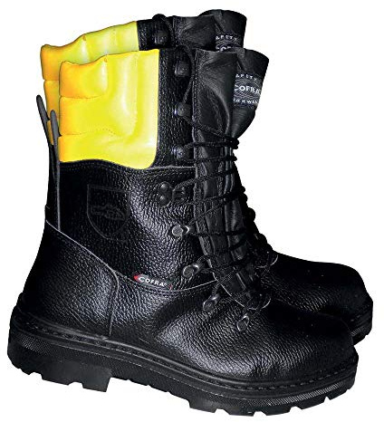 Cofra S.r.l. Cofra Schnittschutz-Stiefel Woodsman BIS Forstarbeiter Arbeitsstiefel mit Sägeschutz 46, schwarz, 25580-000
