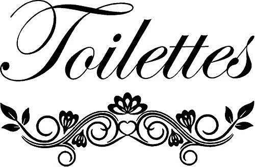 Creative Signs N Designs Toilettes French Bathroom Door Vinyl Decal -Black