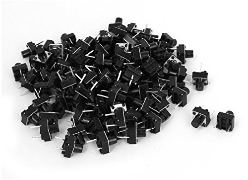sourcingmap Dip 2 Pin Momentary Push Button Tactile Tact Switches, 6 mm x 6 mm x 7 mm