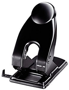 Leitz Esselte extrastarker Bürolocher D60, 60 Blatt, Anschlagschiene mit Formatangaben, Metall, Schwarz, 177029