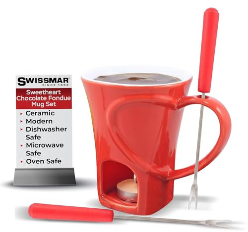 Swissmar F12066 4-Piece Sweetheart Chocolate Fondue Mug Set by Swissmar