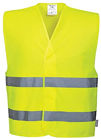 Portwest Zwei Reflex-Streifen Warnschutzweste, Größe: S/M, Farbe: Gelb, C474YERS/M