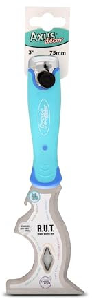 Axus Decor 8-in-1 Multi-Use Painter's Tools - 3 / 75mm - Paint Scraper for Removing Paint and Wallpaper - Ideal for Professional & DIY Projects, Stainless Steel & Ergonomic Handle