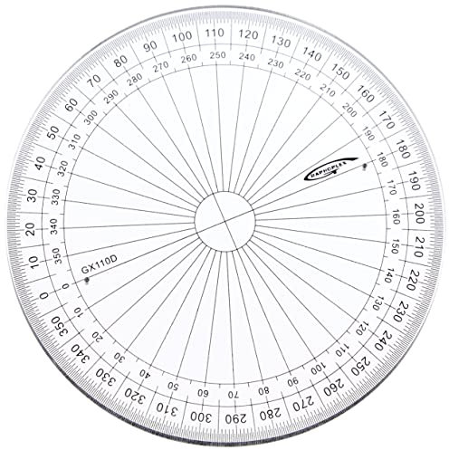 Graphoplex GX110D Vollkreis Winkelmesser, klar.