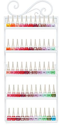 Dazone Étagère Murale à Vernis à Ongles Cœur en Métal Fer Forge 5 Niveaux à Gauche Blanc