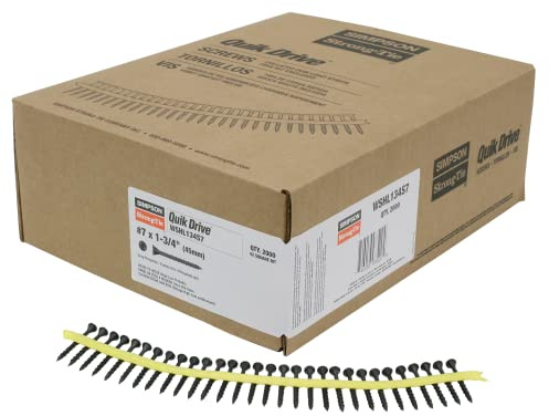 Simpson Strong-Tie WSHL134S7 WSHL Subfloor Screw (Collated) — #7 x 1-3/4 in. #2 Square Drive, Gray Phosphate (2000-Qty)