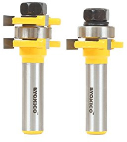 Yonico 15228 3/4-Inch 2 Bit Tongue and Groove Router Bit Set 1/2-Inch Shank