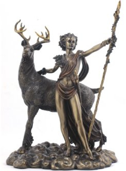 PTC 10.25 Inch Greek Goddess Diana Artemis and Moon Statue Figurine