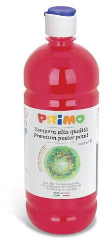 PRIMO - Tempere Lavabili per Bambini +3 Anni e Adulti da 1L, Colori per Bambini a Tempera per Dipingere di Alta Qualità, Colori per Stoffa, Vetro, Carta, Pittura Lavoretti Creativi per Bambini e Hobby