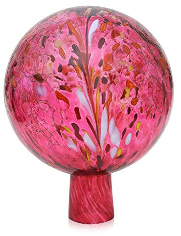 Garden rose Ball con granuli rubino rosso diametro 12 cm in vetro soffiato hand-formed originale Lauscha in vetro