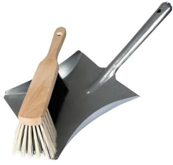 Toolland Polvo y cepillo, cepillo suave, lata de metal, ojo de suspensión