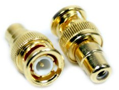 Gold BNC Male to 1 RCA/Phono Female Adapter - CCTV Camera DVR Video Converter Plug - Loops