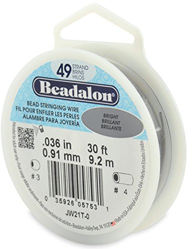 Beadalon smycketråd, 49 sträng, 0,91 mm (.036 tum), 9,2 m, 9,14 meter (hell)