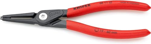 KNIPEX 48 11 J2 Precision Circlip Pliers for internal circlips in bore holes grey atramentized with non-slip plastic coating 180 mm Multicoloured
