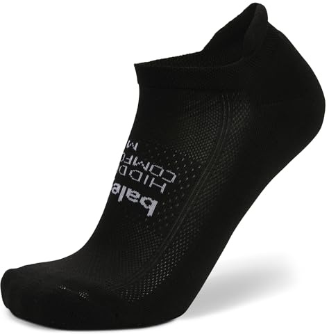 Balega Hidden Comfort Performance No Show Athletic Running Socks for Men and Women (1 Pair), Black, Large