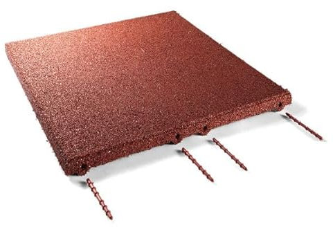 Fallschutzmatten Rot 50x50x3cm - Fallschutzmatten für Spiel Sport & Freizeitanlagen - leicht zu verlegen inkl. 3 Verbinder, Ideal für Spielplätze, in Kindergärten, Sportanlagen,