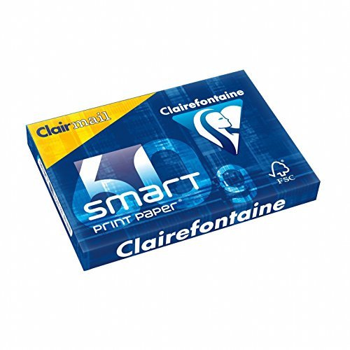 Clairefontaine 1939C – Ries skrivarpapper/kopieringspapper Smart Print, extra vitt, DIN A3, 60 g, 500 ark, vit, 1 Ries