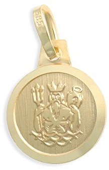 Sternzeichen Tierkreiszeichen Wassermann & Schutzengel 14 Karat Gold 585 Anhänger Durchmesser 10mm (Art.213129)