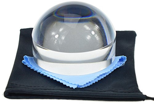 YOCTOSUN 3 Inch Acrylic Dome Magnifier 5X Paperweight Reading Magnifying Glass Optical Half Ball Lens with Nice Box and Polishing Pouch(80mm)