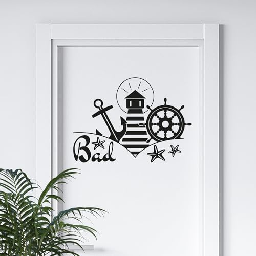 GRAZDesign Türaufkleber Bad Beschriftung WC Aufkleber Tür selbstklebend - 42x30cm / 056 lichtblau