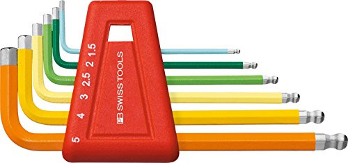 PB Swiss Tools Winkelschraubendreher- Satz im Kunststoffhalter 6-teilig 1,5-5mm Rainbow