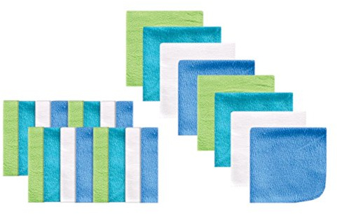 Luvable Friends Unisex Baby Supermjuk bunt tvättlappar, blå, en storlek