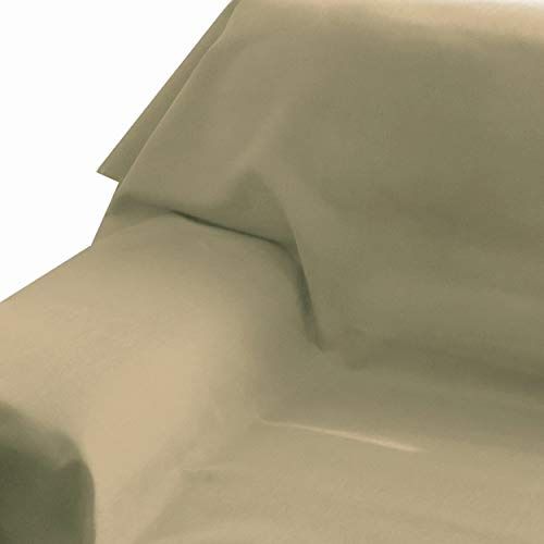 DecoHomeTextil Heimtextilmanufaktur Brilliant Sofaüberwurf Sofa Überwurf Bezug Couchbezug Bettüberwurf Tagesdecke 160 x 260 cm Beige Sand Farbe & Größe wählbar mit Lotus Effekt Eckig