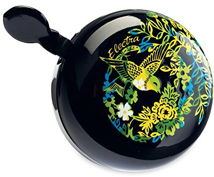 Electra Fahrradklingel/Glocke Ding Dong Flora & Fauna, schwarz mit gelb/grün/blauem Vogel
