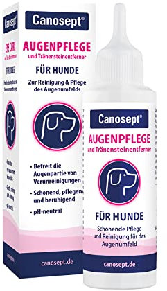 Canosept Augenpflege für Hunde 120ml - Tränenfleckenentferner Hund - Augenpflege Hund - Pflegemittel & Reinigungsmittel für den Bereich ums Auge - Für sensible Hundepflege