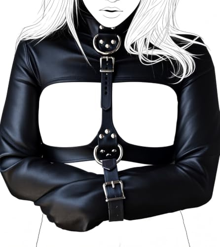 OnundOn SM Bondage Monohandschuh Armbinder Fesselsack Handfesseln(schwarz)