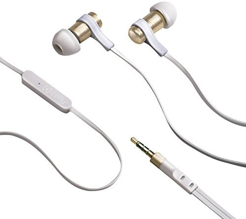 Celly BSide Collection Auricolari con Microfono Integrato, Tecnologia Smart Audio, Oro