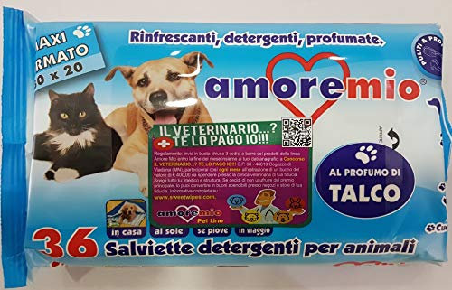 Amore Mio Toallitas Húmedas Talco 40 Unidades - 20 x 30 CM