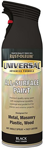 Rust-Oleum AE0160005E8 400ml Universal Spray Paint-Flat Black, 400 ml (Pack of 1)