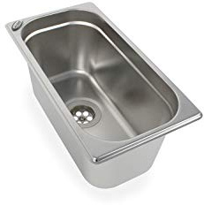 Edelstahl Spülbecken Camping Spüle Waschbecken + Ablauf 1 1/2 325x176x150mm (ad-ideen)