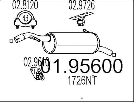 MTS Silencieux arrière Pot d'Échappement 01.95600
