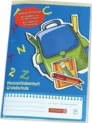 Hausaufgabenheft Grundschule, Brunnen, Größe DIN A5, Blau