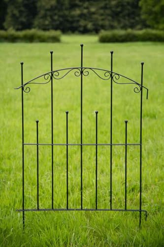 KUHEIGA Beetzaun Metall Steckzaun Schwarz Breite 90cm verlängerbar Metallzaun Zaunelement