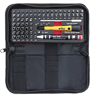 Wiha 75971 68-teiliges System 4 ESD Safe Master Technician Ratsche und MicroBits Set | ESD-sicherer, statisch ableitender Griff; Torx, Schlitz, Kreuzschlitz, Mutternschlüssel, Pentalobe-Mikro-Bits