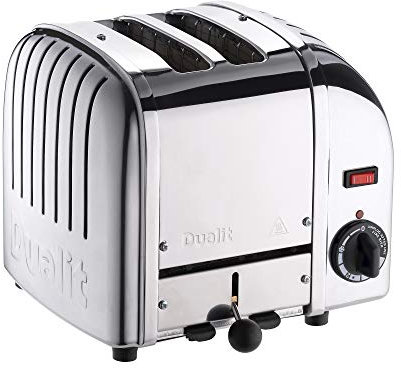 Dualit Classic 2 Slice Vario Toaster - Stainless Steel, Hand Built in the UK - Replaceable ProHeat Elements - Heat Two or Four Slots, Defrost Bread, Mechanical Timer - Replaceable Parts